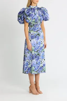 Rotate By Birger Christensen Dawn Baja Blue Dress Print Size 8 for rent on The Volte - image 2