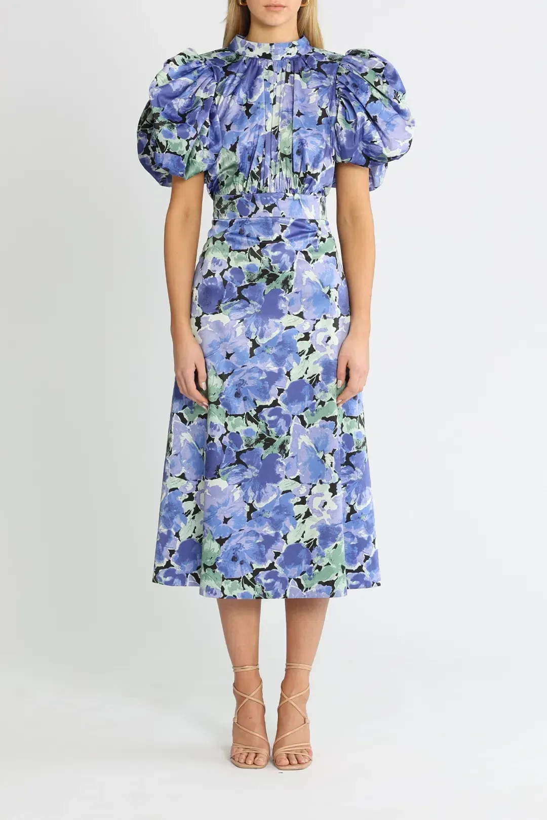 Rotate By Birger Christensen Dawn Baja Blue Dress Print Size 8 for rent on The Volte - main image