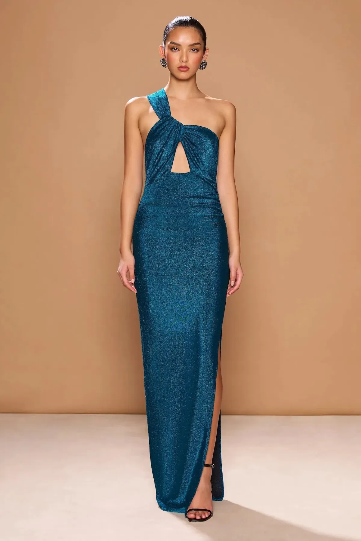 Sonya Moda Acquavena Shimmer Maxi Dress Aquamarine Size 6 for rent on The Volte - main image