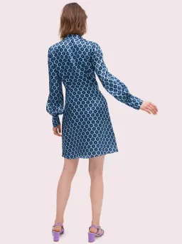 Kate Spade New York Flower Silk Mini Dress Blue Size 6 for rent on The Volte - image 3