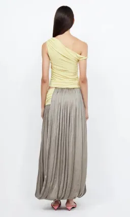 Bec & Bridge Serene Boatneck Maxi Dress in Yellow Citrus/Taupe Size 8 for rent on The Volte - image 2