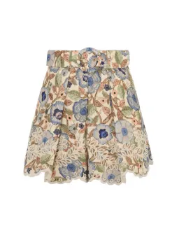 Zimmermann The Junie Embroidered Shirt and Short Set in Ivory/Blue Floral Size 0 / AU8 for rent on The Volte - image 2