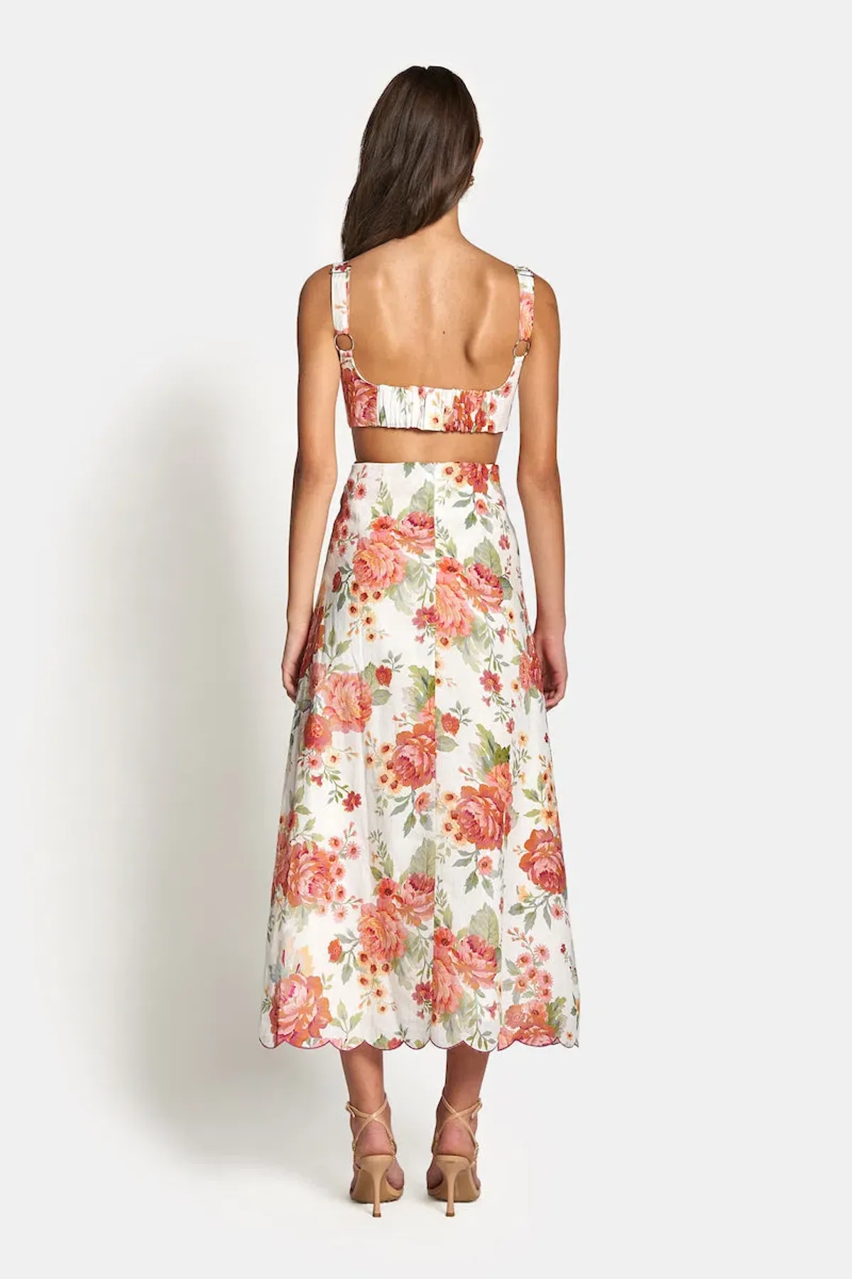 Sofia the Label Delilah Cut Out Midi Dress in Sunset Floral Size 8 - Image 2