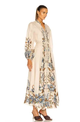 Zimmermann Aliane Billow Long Dress Khaki Floral Size 1 / AU 10 for rent on The Volte - image 2