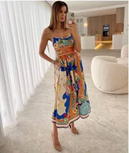 Zimmermann Alight Picnic Midi Dress Nautical Map Size 0 / AU 8 for rent on The Volte - image 7