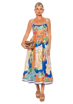 Zimmermann Alight Picnic Midi Dress Nautical Map Size 0 / AU 8 for rent on The Volte - image 2