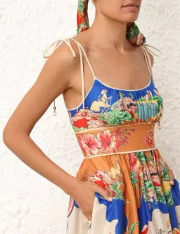Zimmermann Alight Picnic Midi Dress Nautical Map Size 0 / AU 8 for rent on The Volte - image 6