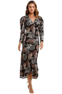 Rixo London Animal Kingdom Midi Dress Print Size 10 for rent on The Volte - image 4