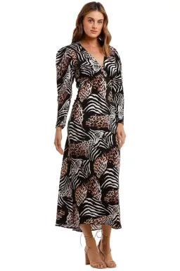 Rixo London Animal Kingdom Midi Dress Print Size 10 for rent on The Volte - image 2