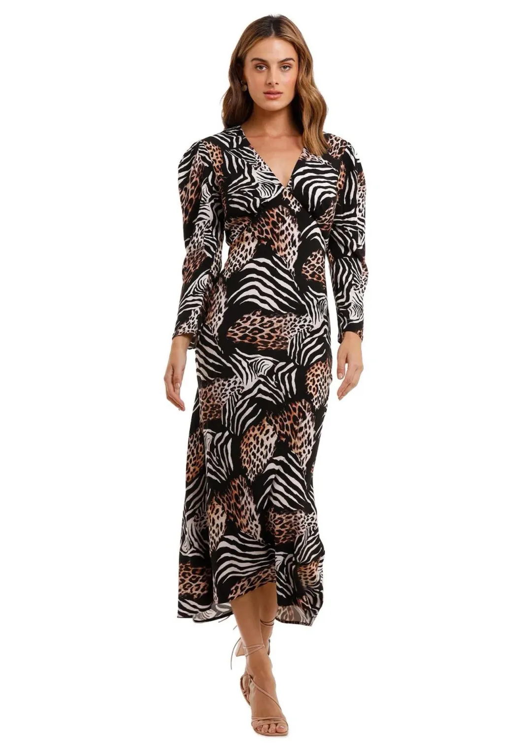 Rixo London Animal Kingdom Midi Dress Print Size 10 for rent on The Volte - main image