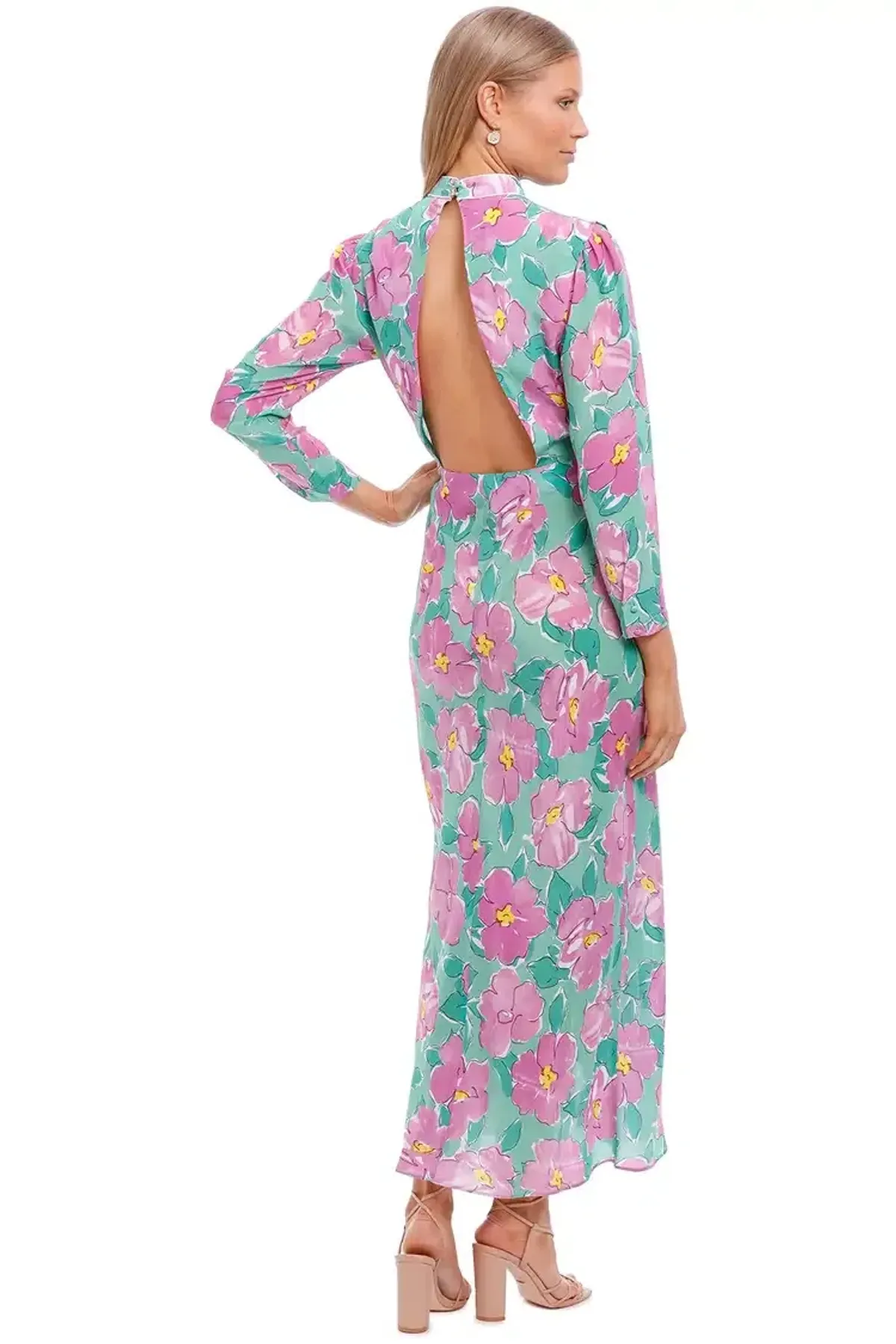 Rixo London Cherie High Neck Maxi Dress Floral Size 14 - Image 3