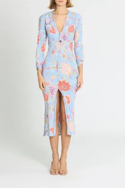 Rixo London Katie Button Down Midi Dress Floral Size 12 for rent on The Volte - image 1