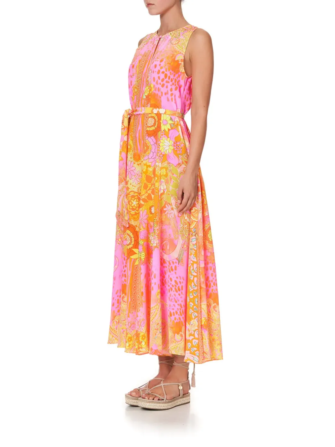 Camilla Hair Hair Hair Flared Jumpsuit Print Size AU 12 for rent on The Volte - main image