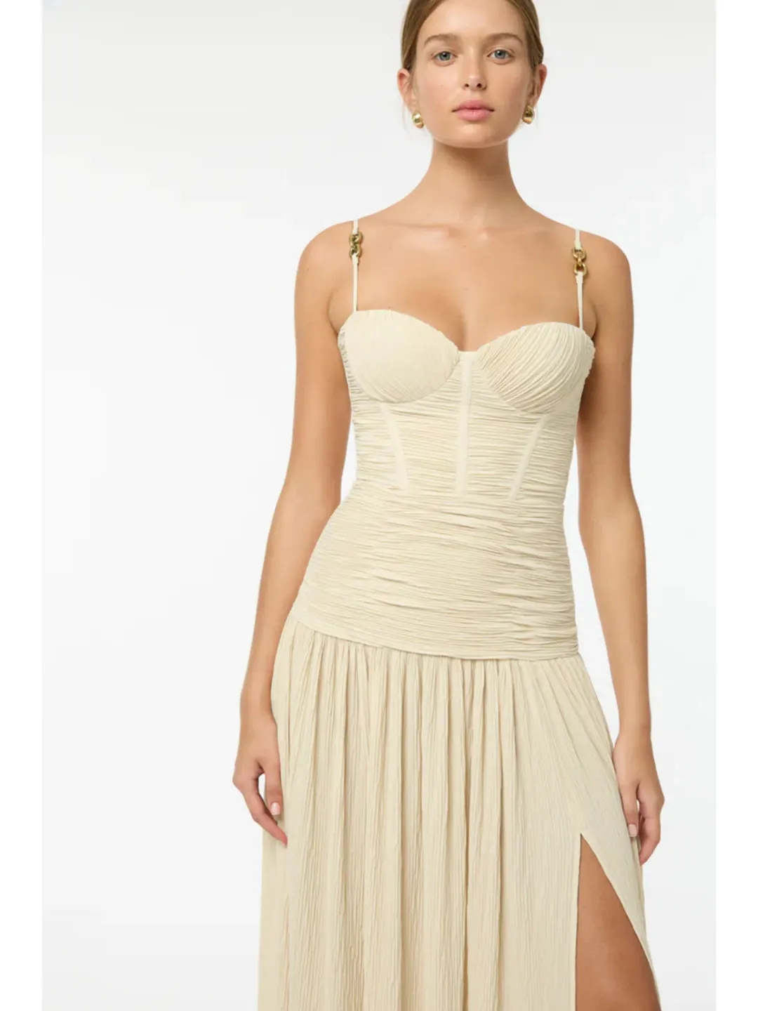Manning Cartell Double Time Pleat Dress Nougat Size AU 10 for rent on The Volte - main image