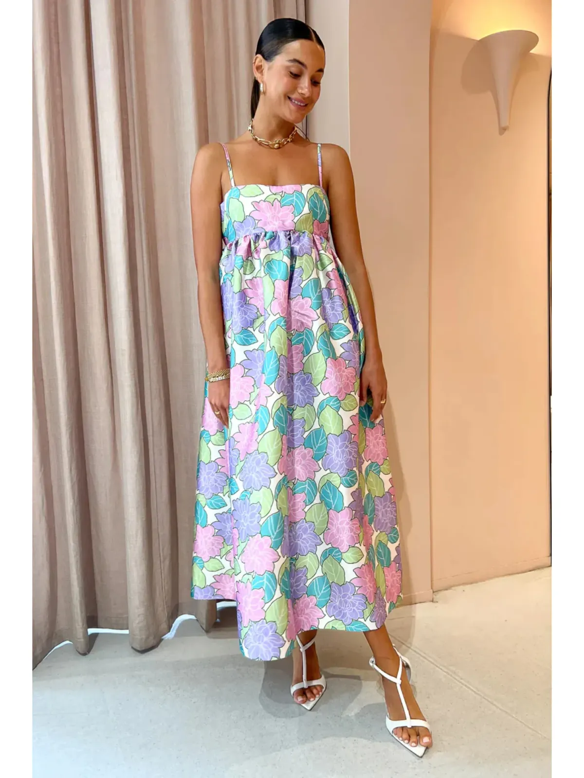 Alemais Luella Midi Dress Floral Size AU 10 for rent on The Volte - main image
