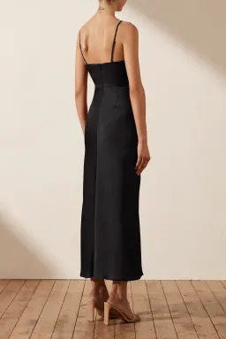 Shona Joy Luxe Twist Front Sleeveless Midi Dress Black Size 14 for rent on The Volte - image 4