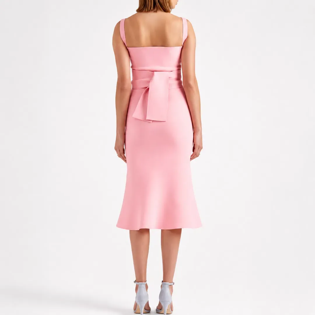 Scanlan Theodore Crepe Knit Bralette Dress Pink Size M for rent on The Volte - main image