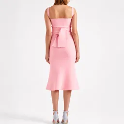 Scanlan Theodore Crepe Knit Bralette Dress Pink Size M for rent on The Volte - image 2