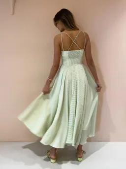 By Johnny Pistachio Stripe Sun Dress Print Size 6 for rent on The Volte - image 2