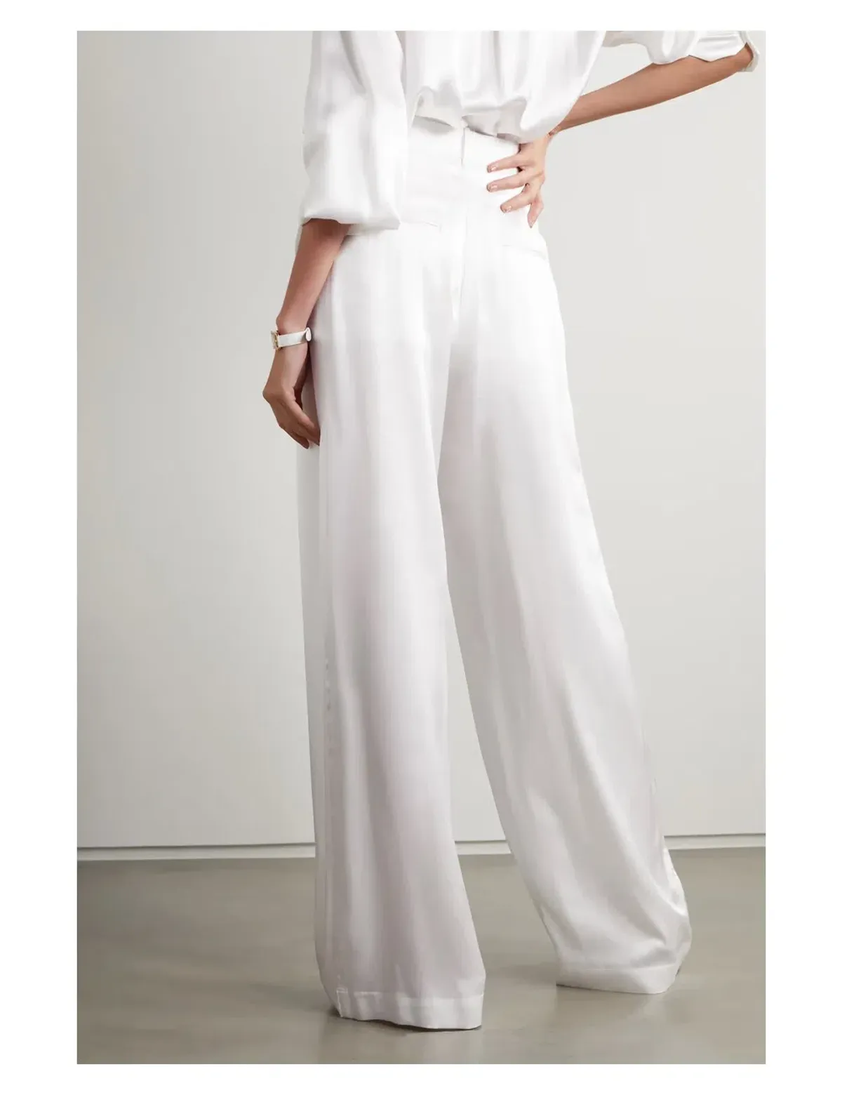 Michael Lo Sordo Relaxed Silk Boy Pant White Size AU 8 - Image 2