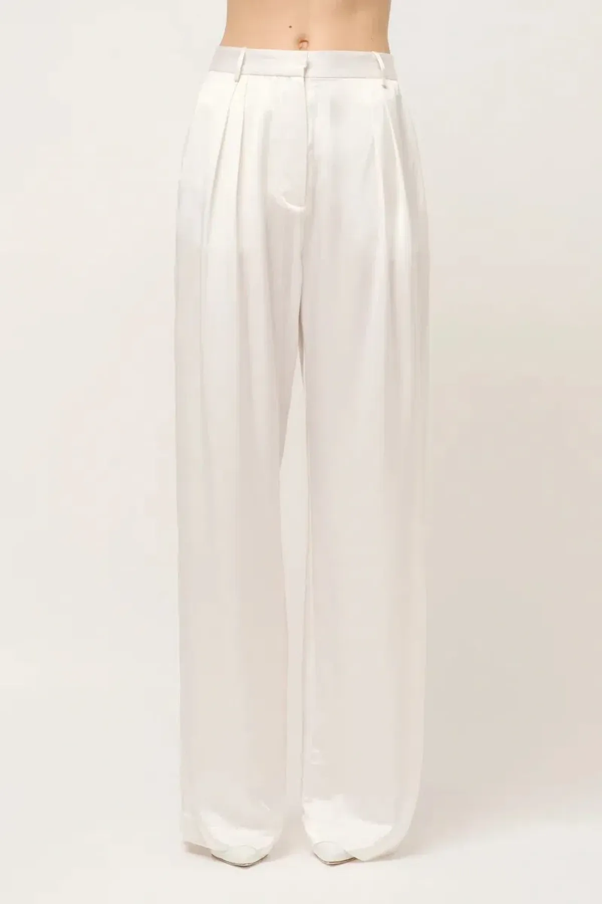 Michael Lo Sordo Relaxed Silk Boy Pant White Size AU 8 - Image 3