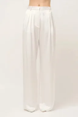 Michael Lo Sordo Relaxed Silk Boy Pant White Size AU 8 for rent on The Volte - image 3