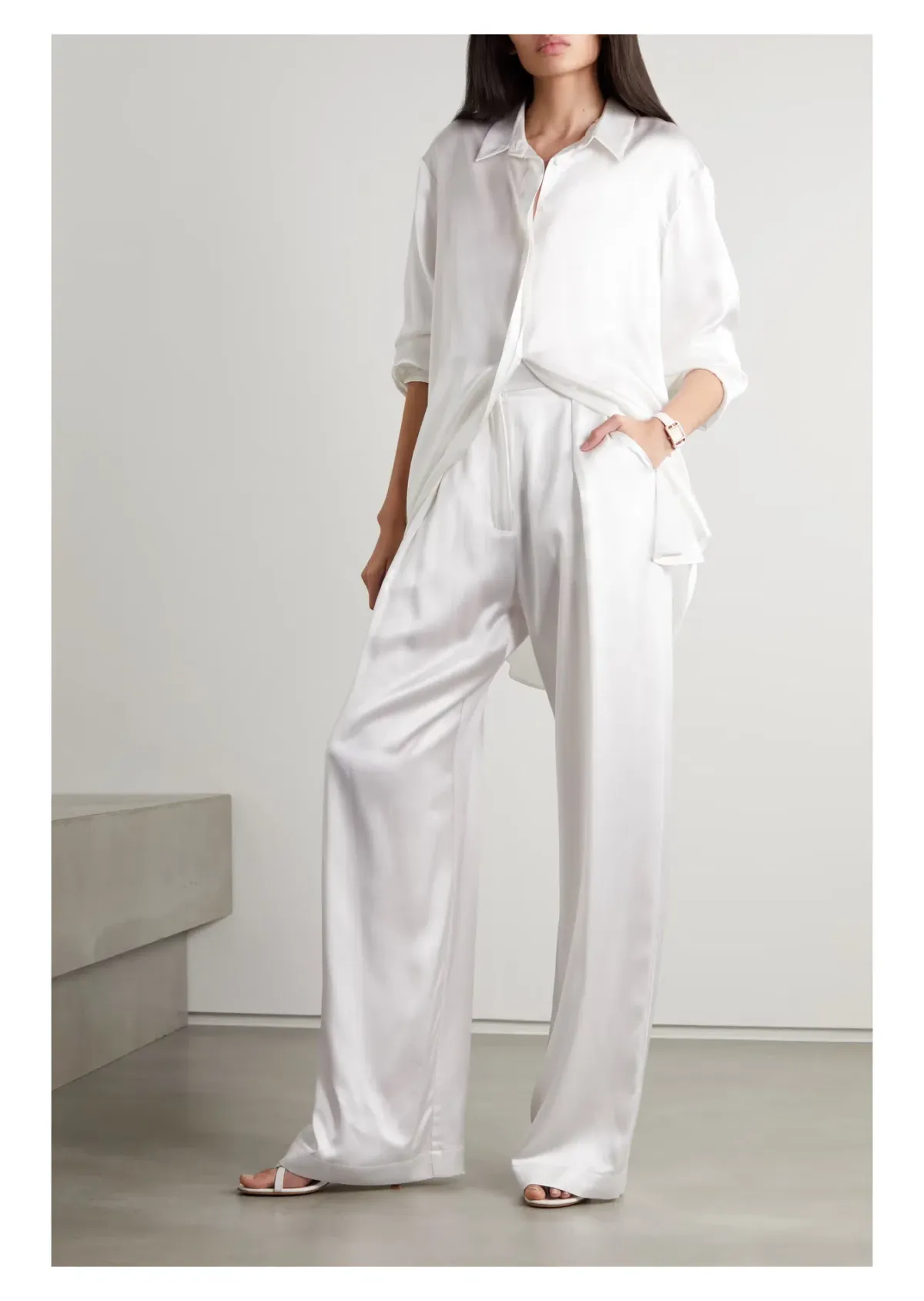 Michael Lo Sordo Relaxed Silk Boy Pant White Size AU 8 - Image 1