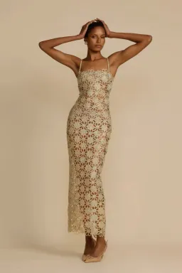 Arcina Ori Kendra Dress Gold Size 10 for rent on The Volte - image 1