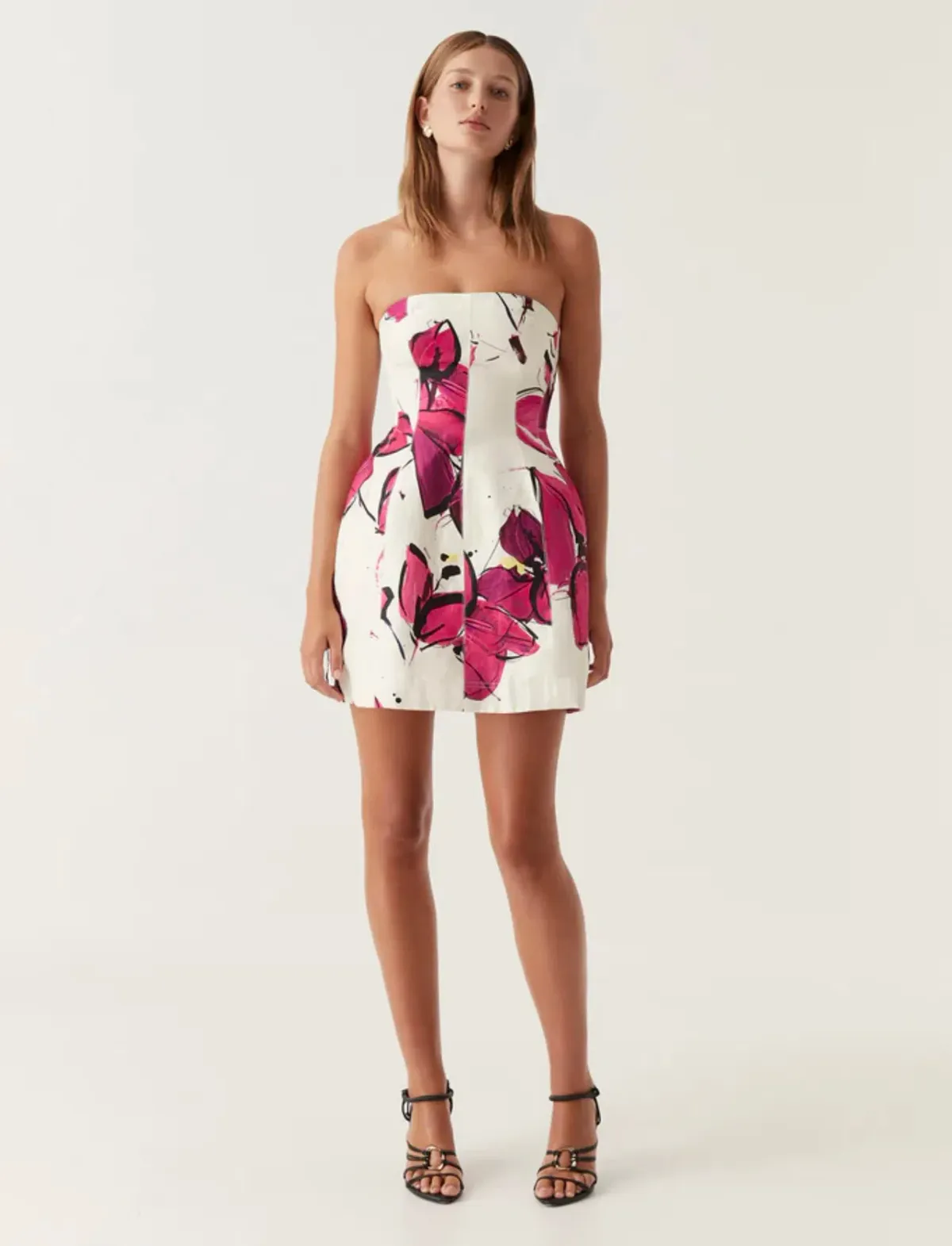 Aje Strapless Baret Dress Floral Size 6 for rent on The Volte - main image