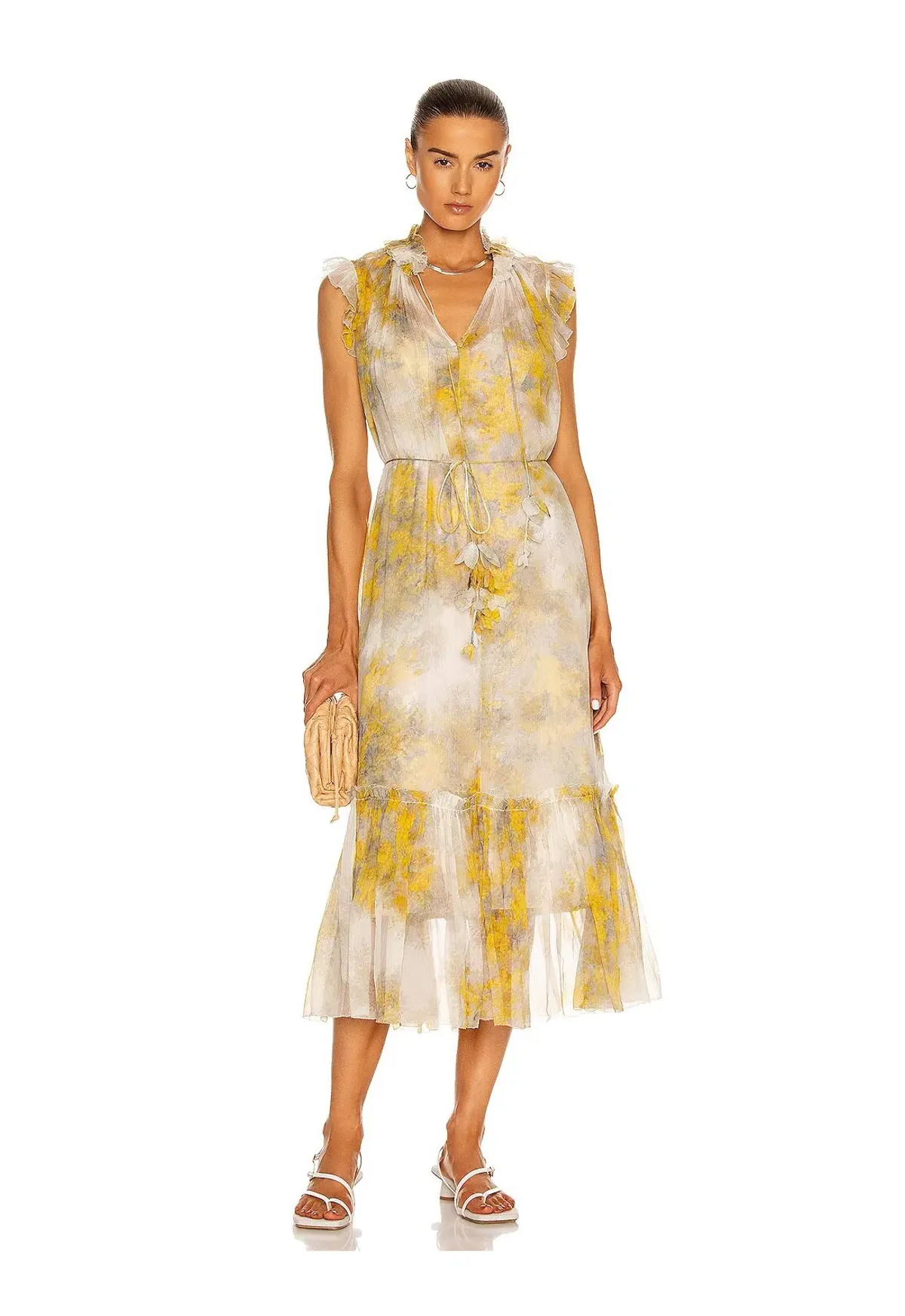Zimmerman Botanica Wattle Midi Dress Floral Print Size 2/ AU 12 for rent on The Volte - main image