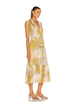 Zimmerman Botanica Wattle Midi Dress Floral Print Size 2/ AU 12 for rent on The Volte - image 2