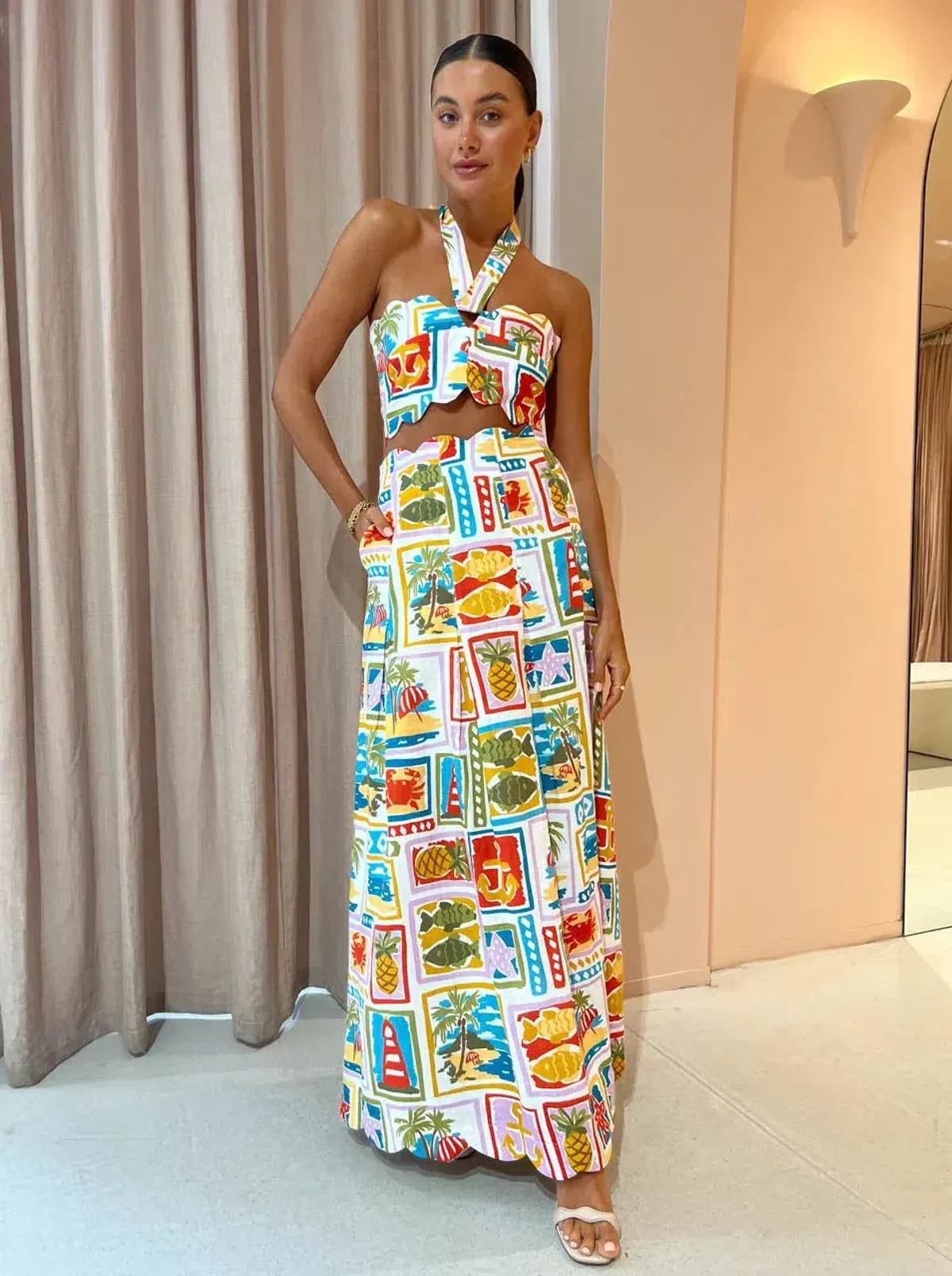 By Nicola Sea Change Top Size 10 and Maxi Skirt Size 8 Set In Summer Vacation - Image 1