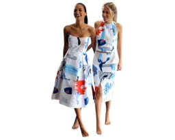 Nicholas Iris Floral Strapless Midi Dress Print Size 10 for rent on The Volte - image 1
