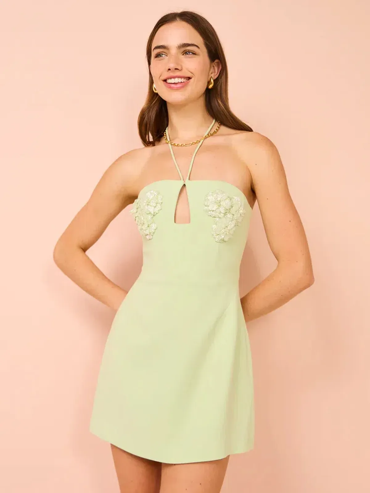 Rachel Gilbert Lucie Mini Dress In Seafoam Size 2 / AU 10 - Image 2