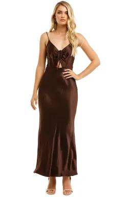 Shona Joy Wright Ruched Bias Slip Dress in Espresso Size 12 for rent on The Volte - image 4