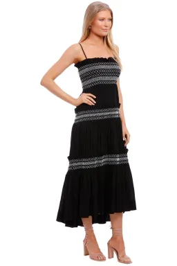 Shona Joy Leda Shirred Tiered Midi Dress Black Size 8 for rent on The Volte - image 2