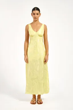 Roame Eiden Midi Dress in Limonchello Marma Size 3 / AU 12 for rent on The Volte - image 1