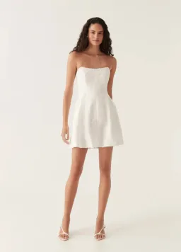 Aje Vibration Jacquard Mini Dress White Size AU 8 for rent on The Volte - image 1