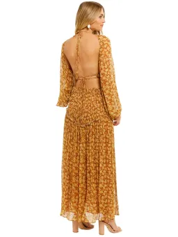 Shona Joy Sunset Cut Out Midi Dress in Tumeric Size AU 10 for rent on The Volte - image 3