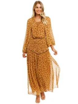 Shona Joy Sunset Cut Out Midi Dress in Tumeric Size AU 12 for rent on The Volte - image 1