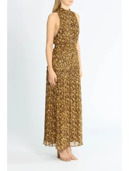 Shona Joy Carmela Sleeveless Midi Dress Khaki Print Size AU 6 for rent on The Volte - image 2