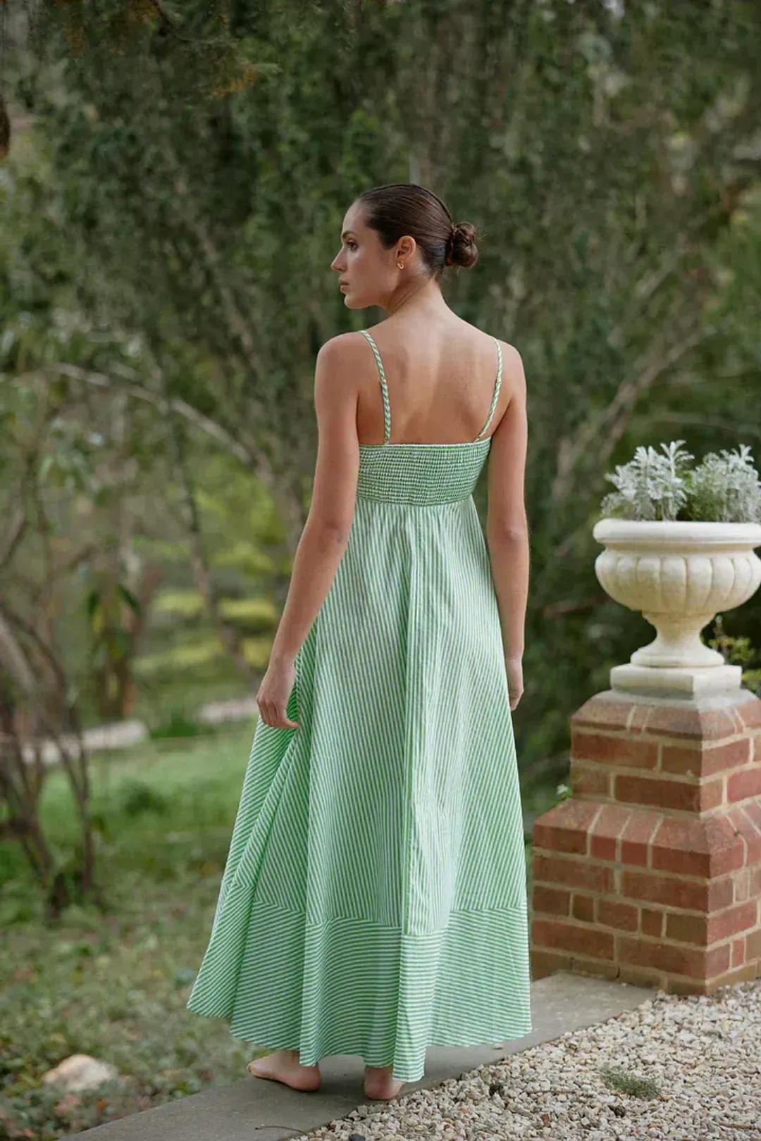 Aston Studio Rue Dress Lime Stripe Size AU 10 for rent on The Volte - main image