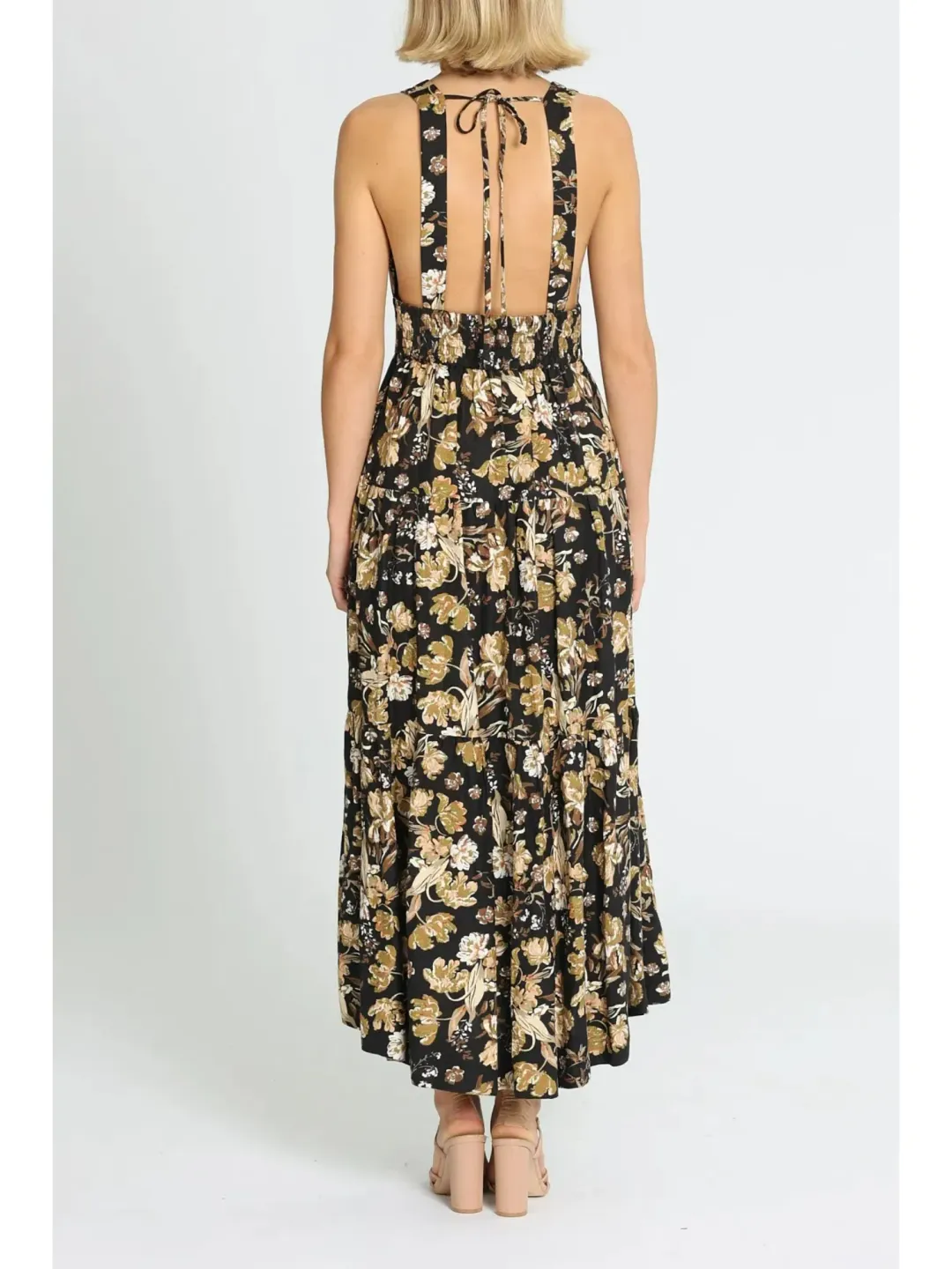 Shona Joy Palermo Plunged Low Back Midi Dress in Multi Size AU 10 for rent on The Volte - main image