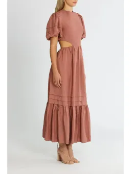 Shona Joy Vega Cut Out Open Back Midi Dress in Rose Size AU 6 for rent on The Volte - image 2