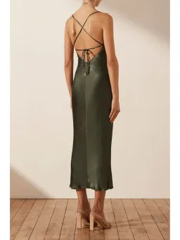 Shona Joy Giorgia Cowl Midi Dress in Forest Size AU 12 for rent on The Volte - image 3