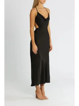 Shona Joy Thalia Bias Cut Out Midi Dress in Black Size AU 12 for rent on The Volte - image 2