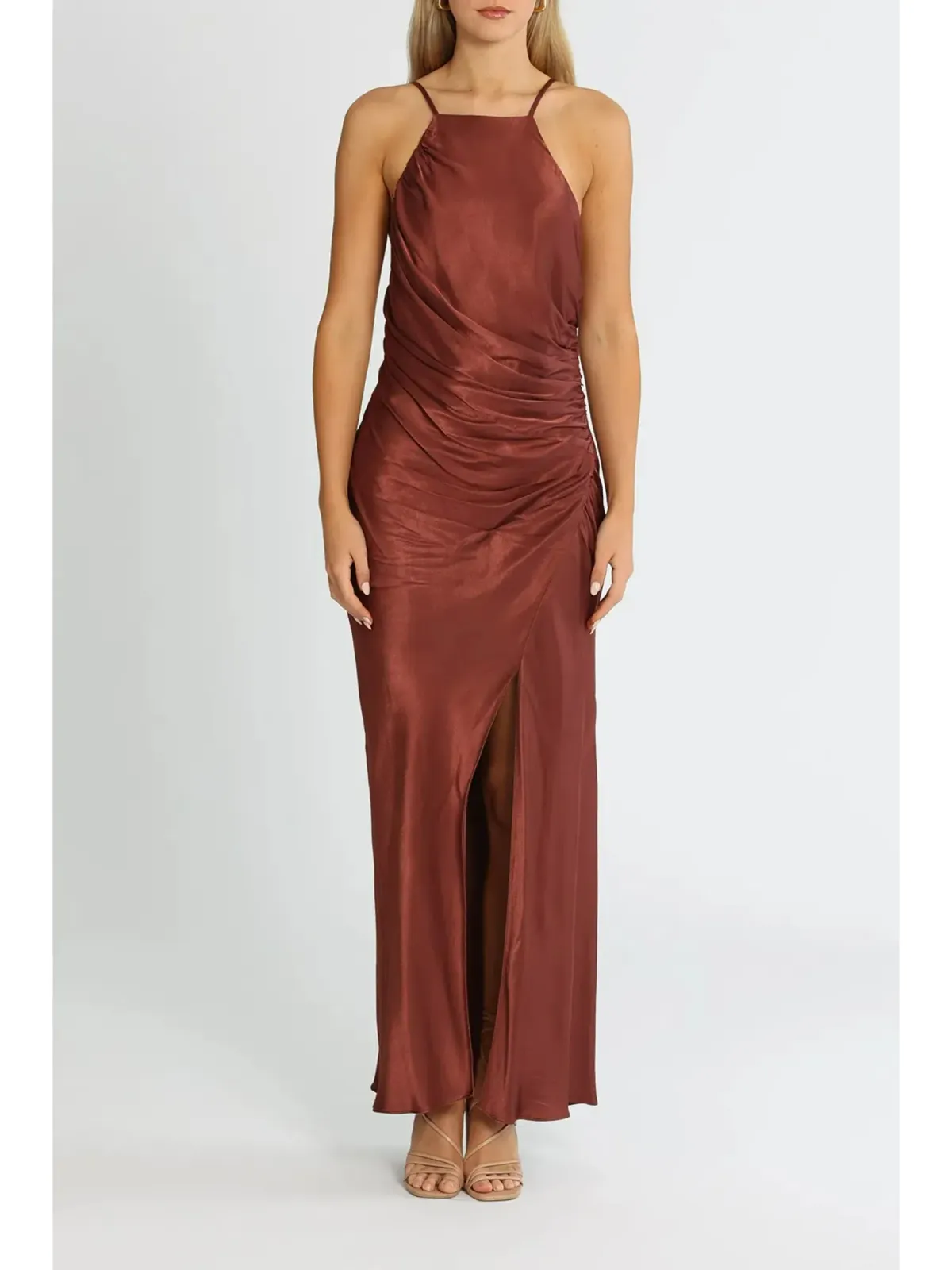 Shona Joy Thalia Bias Midi Dress in Sangria Size AU 12 for rent on The Volte - main image