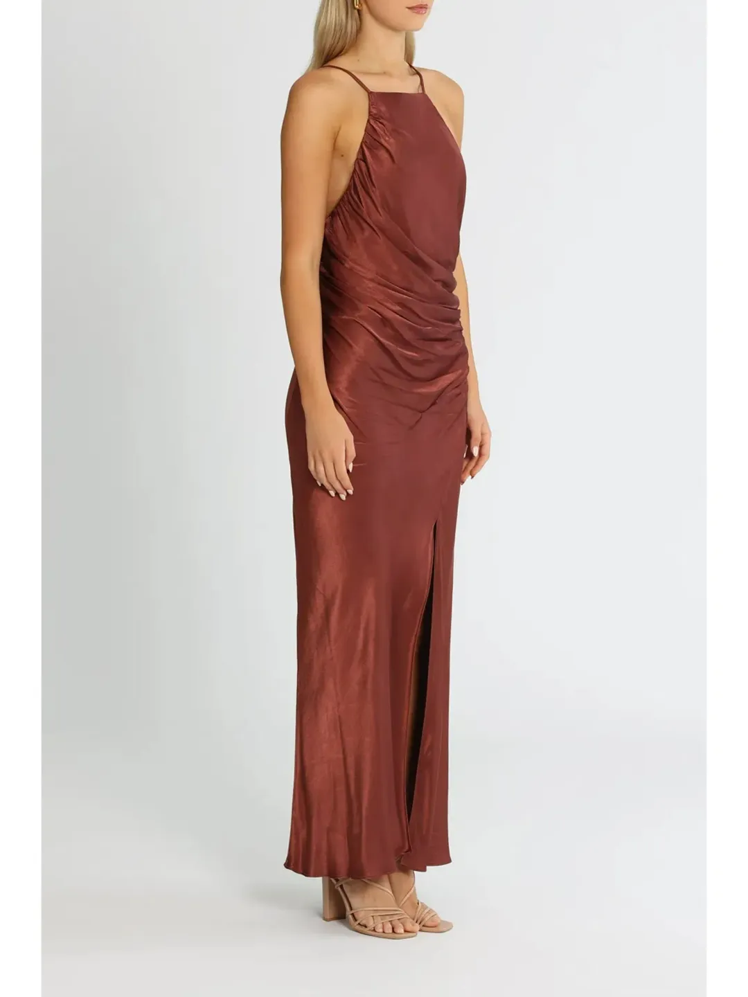 Shona Joy Thalia Bias Midi Dress in Sangria Size AU 8 for rent on The Volte - main image