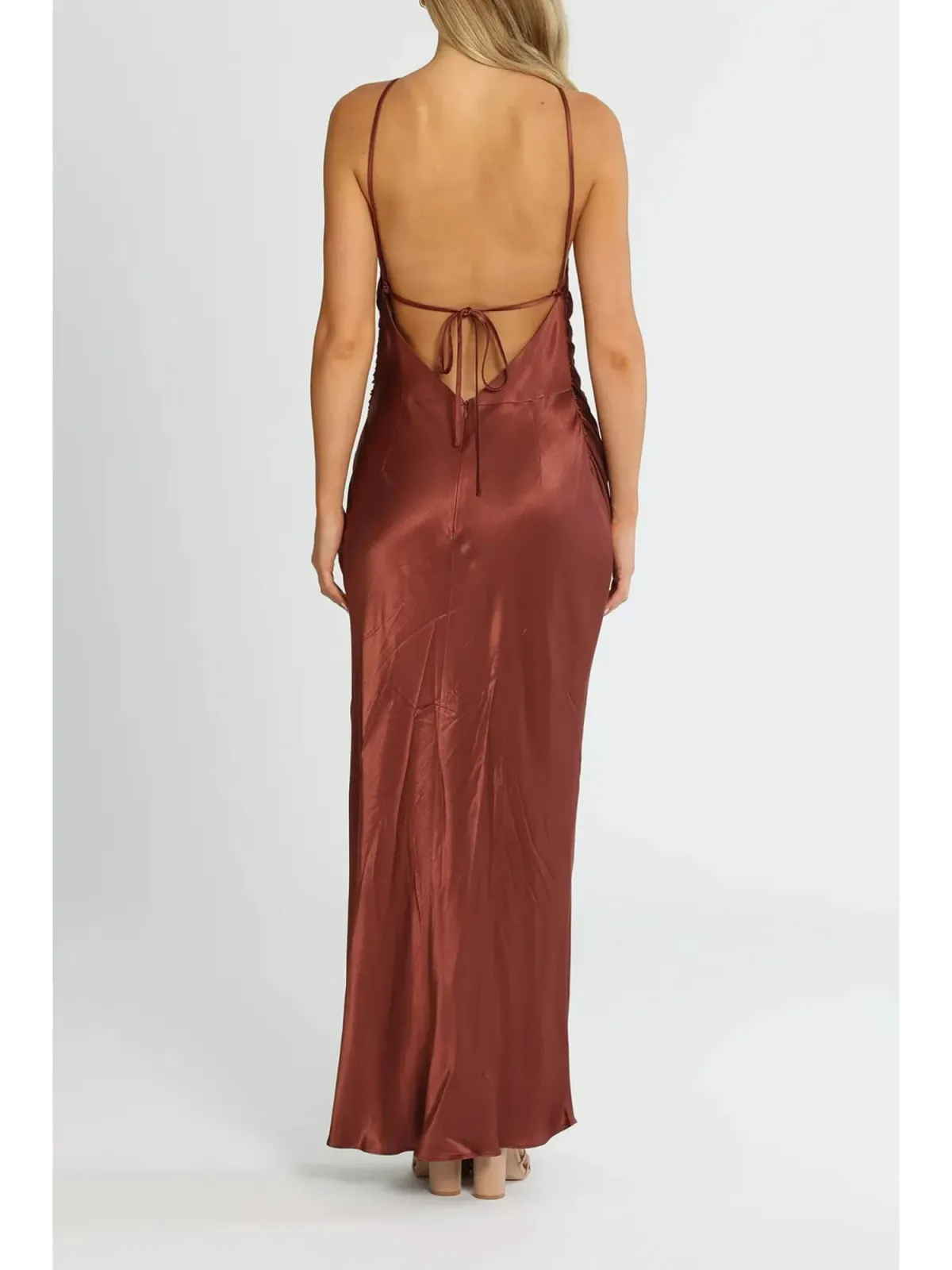 Shona Joy Thalia Bias Midi Dress in Sangria Size AU 8 - Image 3