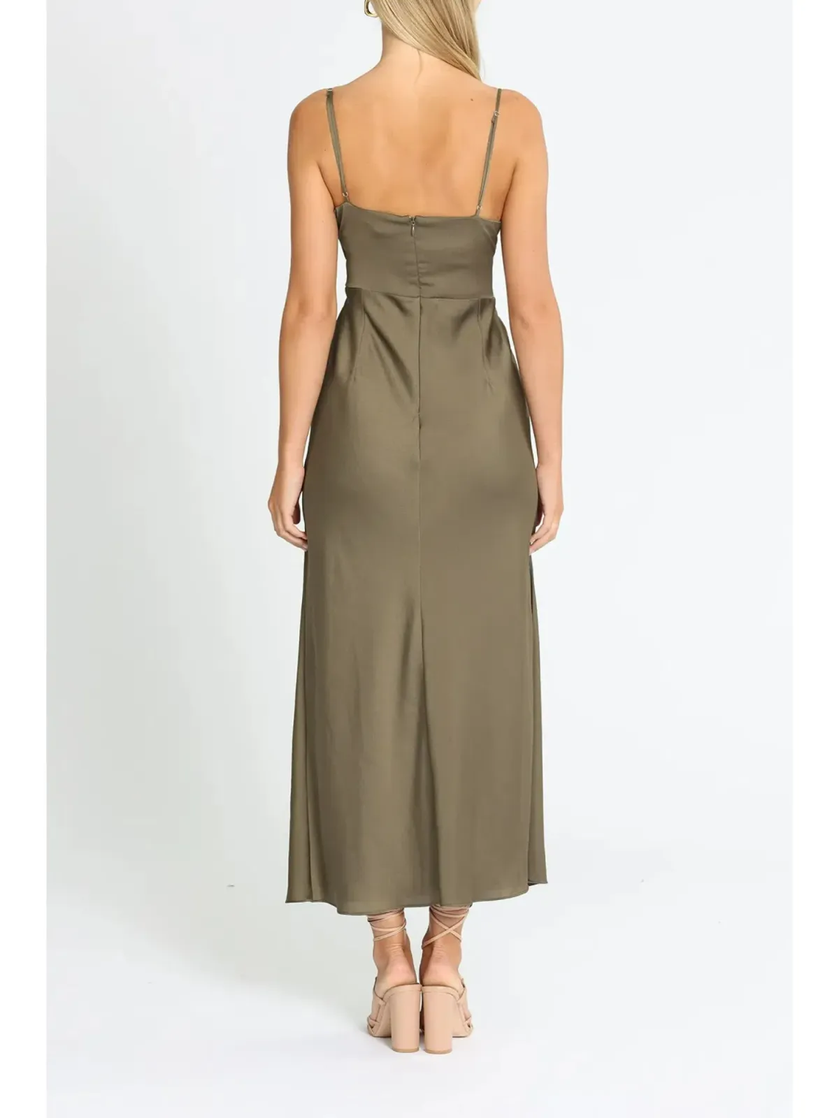 Shona Joy Luxe Twist Midi Dress in Pine Size AU 12 - Image 3